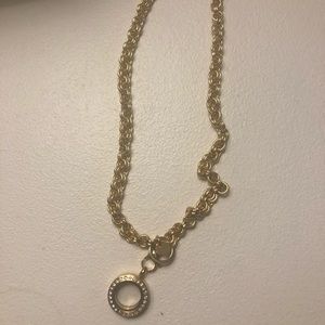 Origami Owl gold locket and gold chain